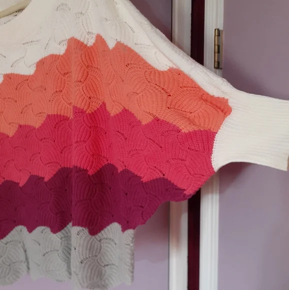 Size Large off-shoulder open knit sweater - Picture 3 of 5